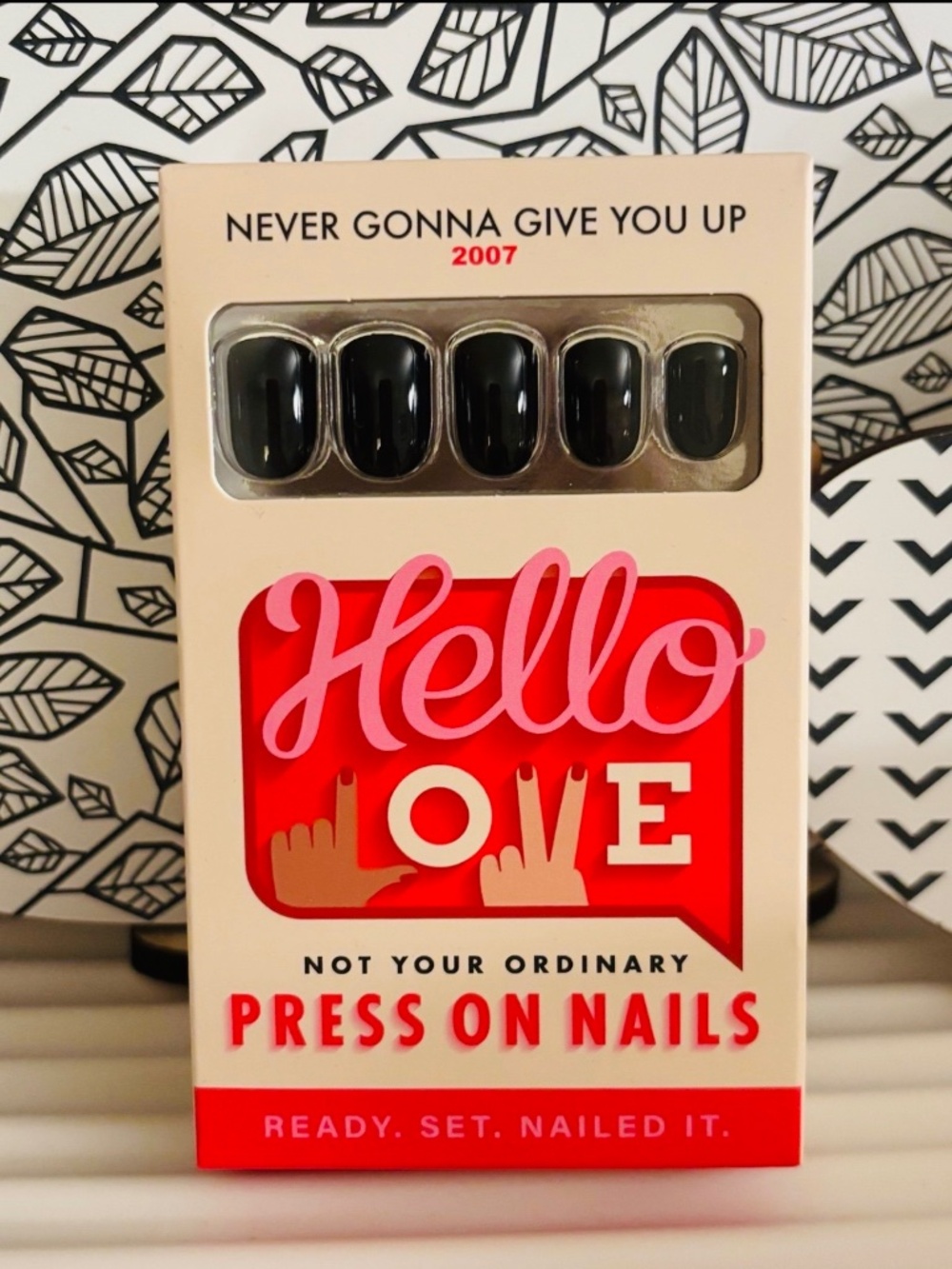 Hello Love Never Gonna Give You Up Press on Nails